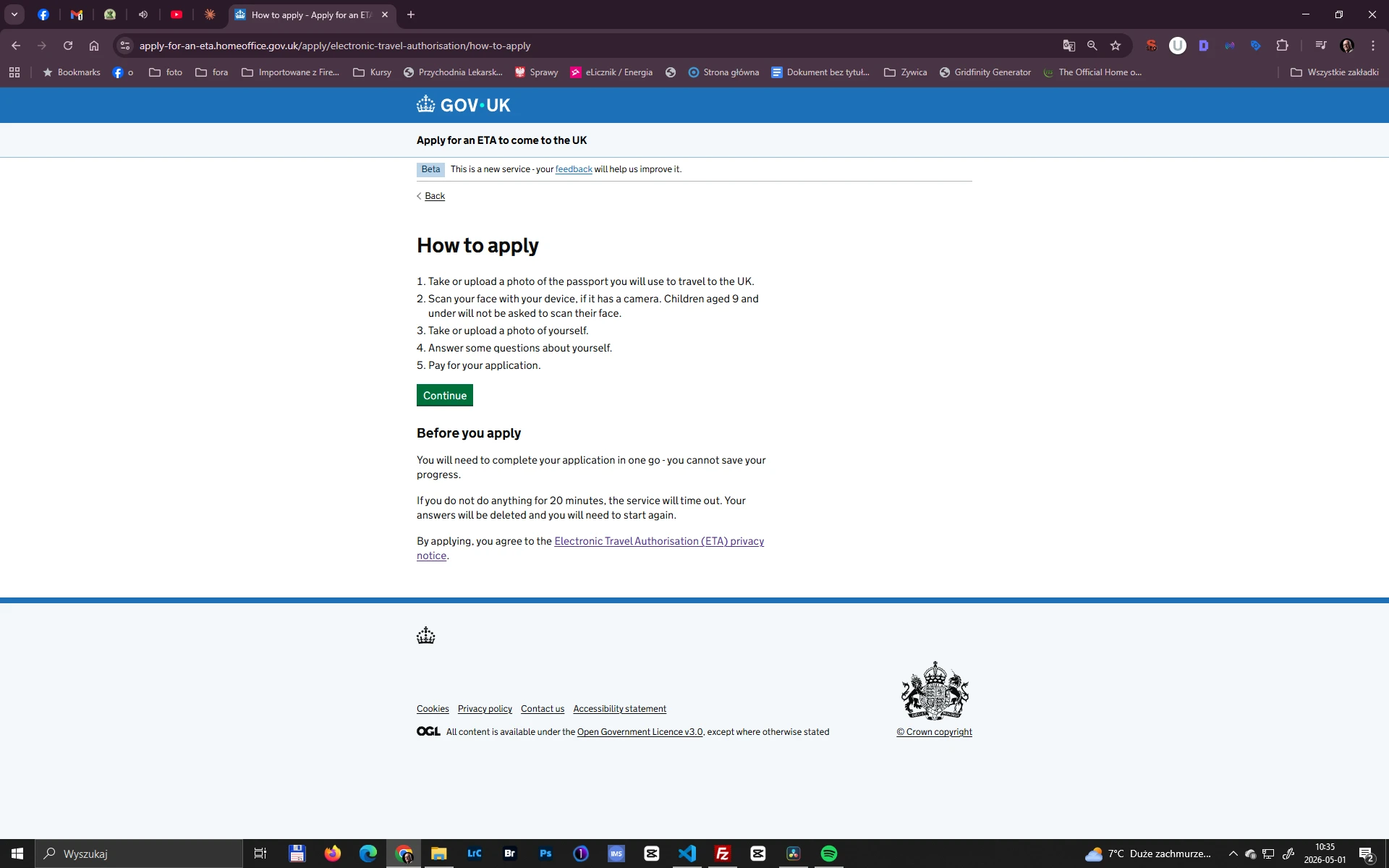ETA do UK – jak wypełnić wniosek krok po kroku na GOV.UK Instrukcja GOV.UK jak aplikować o ETA do Wielkiej Brytanii – kolejne kroki wniosku