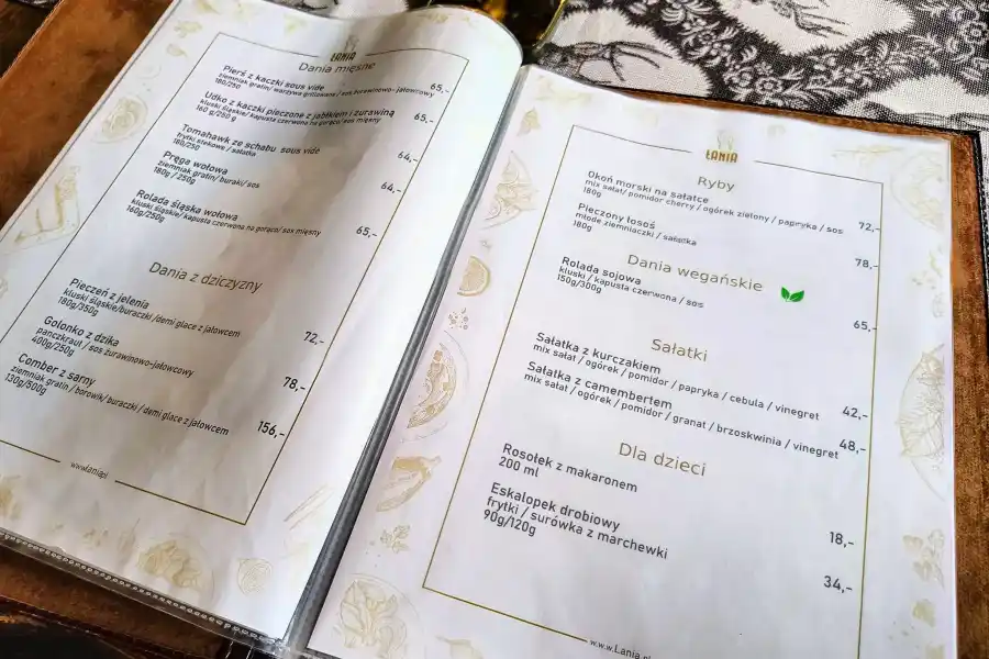 nowa lania menu