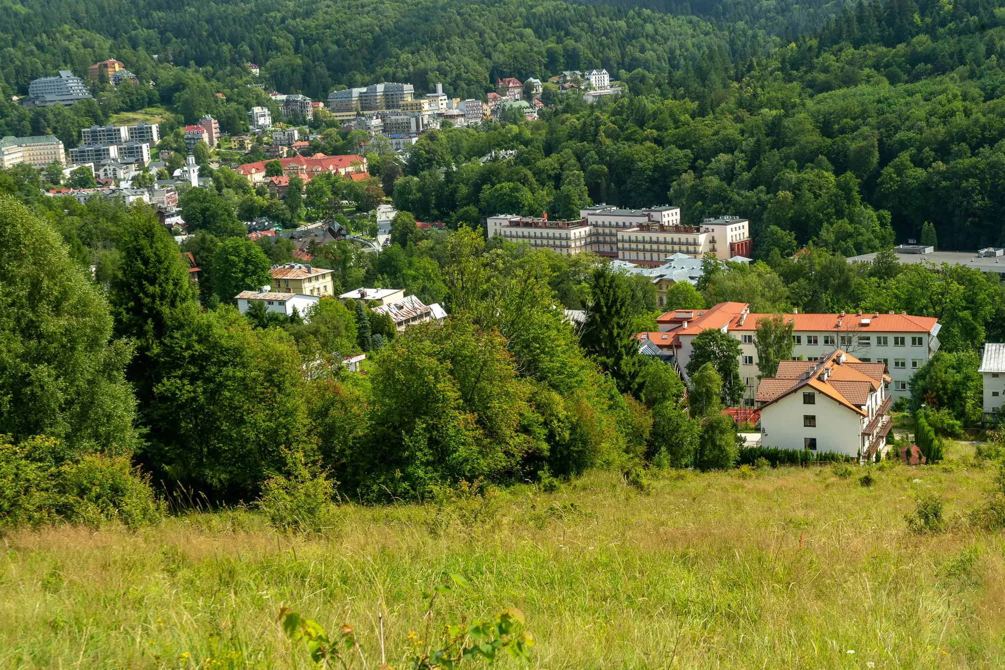 Dojazd do Krynicy-Zdroju Widok na Krynicę
